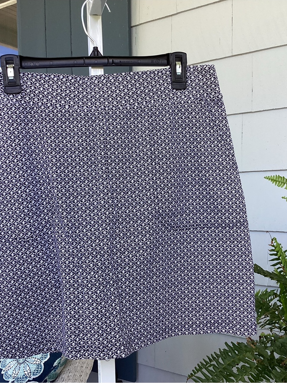Croft and Barrow Patterned Black and White A-Line Skort Size M NWOT